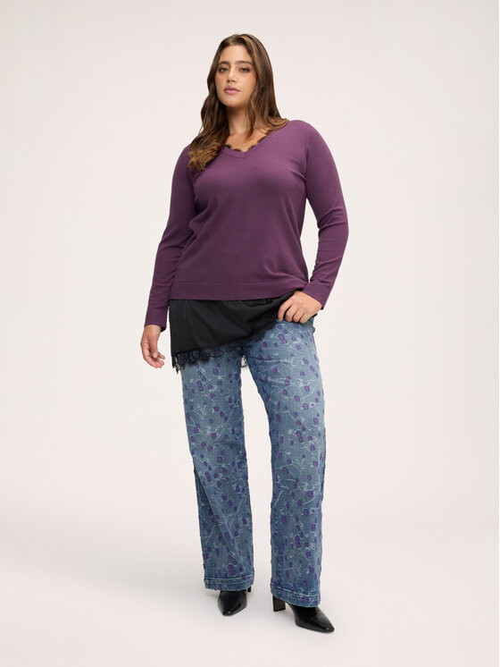 Fiorella Rubino Fiorella Rubino Sweter M347L008630N029 Fioletowy Regular Fit