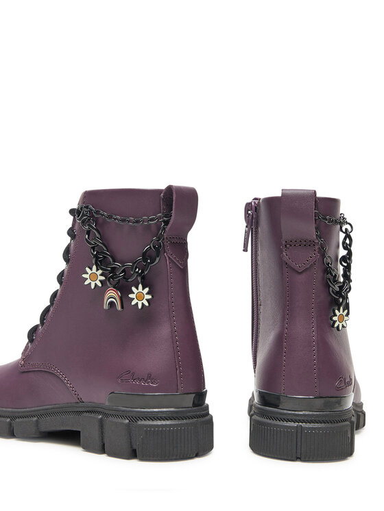 Clarks Clarks Kozaki Evyn Charm O. 26179029 Fioletowy