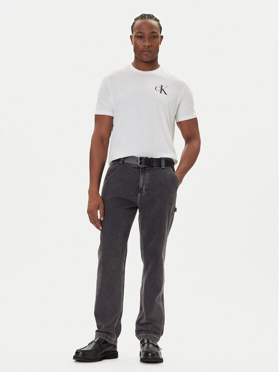 Calvin Klein Jeans Calvin Klein Jeans Tričko 30s Chest Logo LV04RD865G Biela Regular Fit