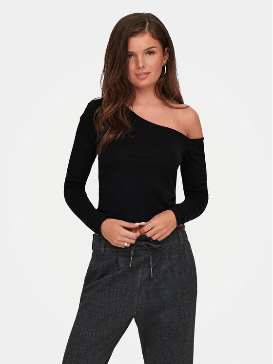 ONLY ONLY Bluză Live Love 15344398 Negru Slim Fit
