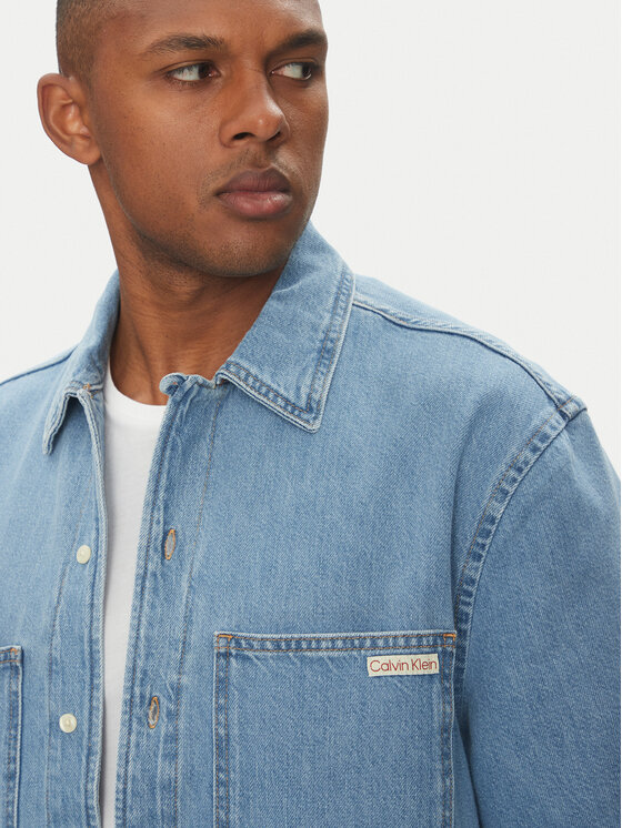 Calvin Klein Jeans Calvin Klein Jeans džinsiniai marškiniai Bowler J30J327512 Mėlyna Relaxed Fit