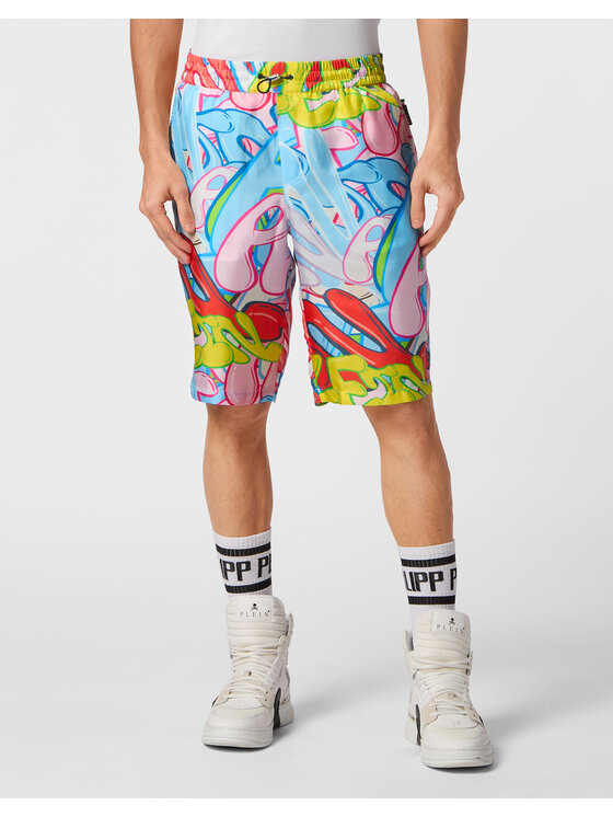 PHILIPP PLEIN PHILIPP PLEIN Szorty materiałowe 15097 Kolorowy Regular Fit