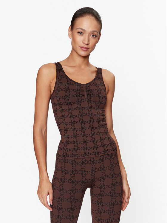 Guess Top V3BP06 ZZ04N Hnedá Slim Fit