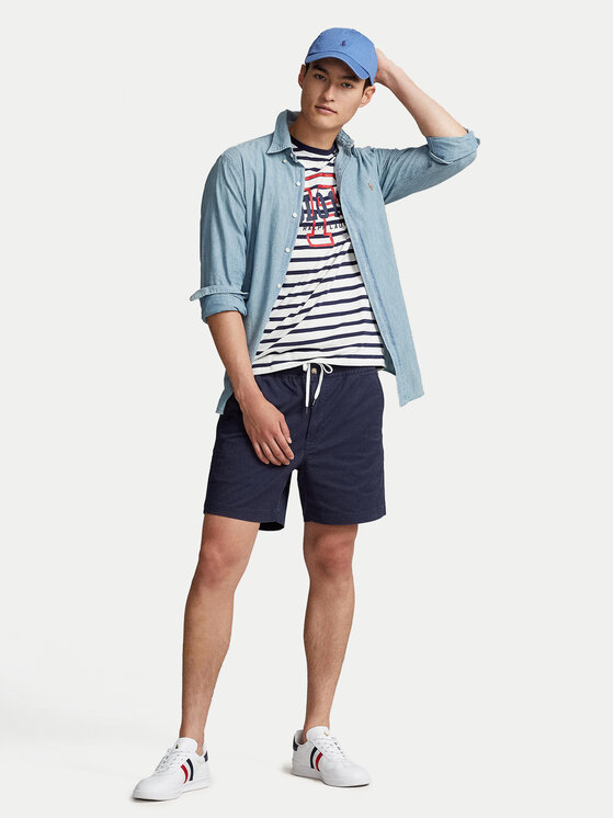 Polo Ralph Lauren Polo Ralph Lauren Pantalon scurți din material Prepster 710644995 Bleumarin Classic Fit