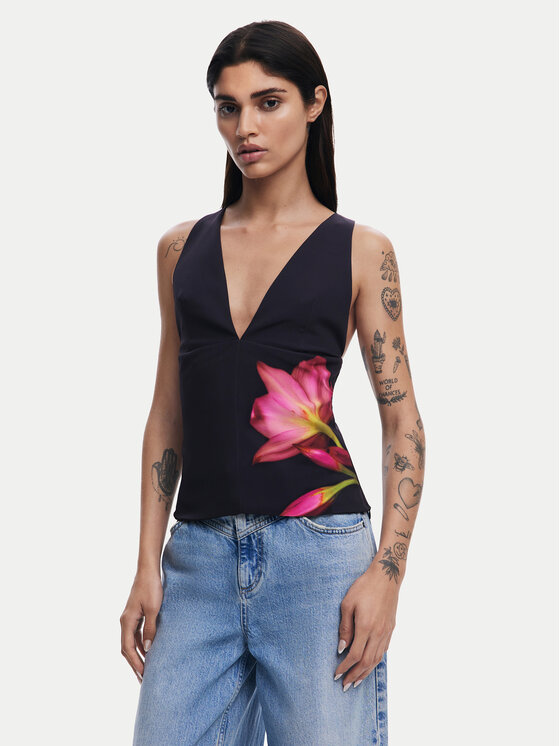 Desigual Desigual Blúz 25SWBW09 Fekete Regular Fit