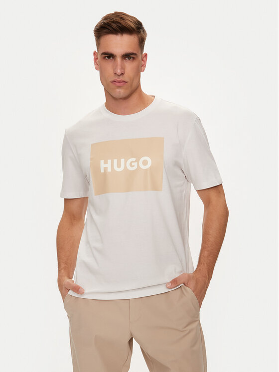 Hugo T-krekls Dulive222 50467952 Écru Regular Fit