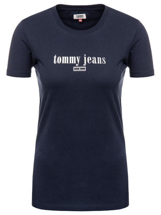 Tommy Jeans Tommy Jeans T-Shirt DW0DW06712 Tmavomodrá Regular Fit