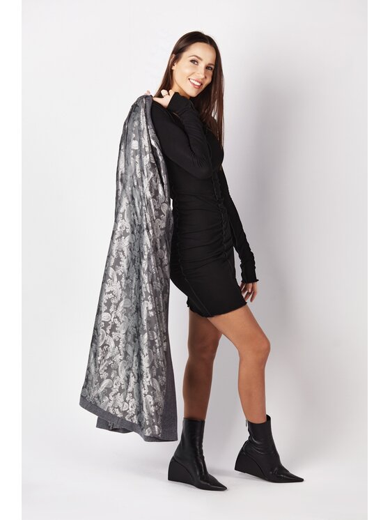 MANDRAGORA MANDRAGORA Cappotto di lana ekstrawagancki szary Grigio Over Fit
