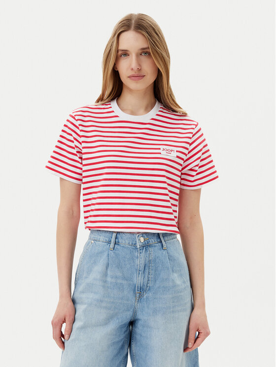 Damski T-Shirt JOOP! Jeans, Rozmiar XL, Czerwony, Teele 30046131