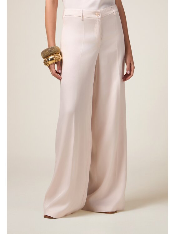 Oltre Oltre Pantaloni di tessuto P068R008827N002 Rosa Baggy Fit