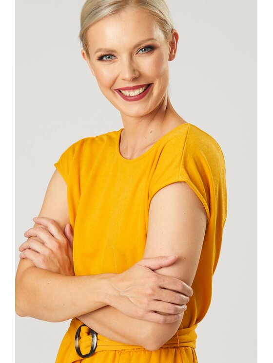QUIOSQUE QUIOSQUE Sukienka codzienna STRONG HIT NEW DRESS Żółty Regular Fit