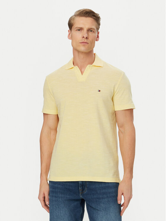 Tommy Hilfiger Tommy Hilfiger Tricou polo Textured Oxford Pique MW0MW38482 Galben deschis Regular Fit