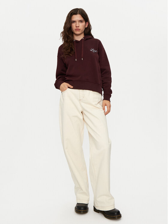 Lee Lee Pulóver 112355175 Bordó Relaxed Fit