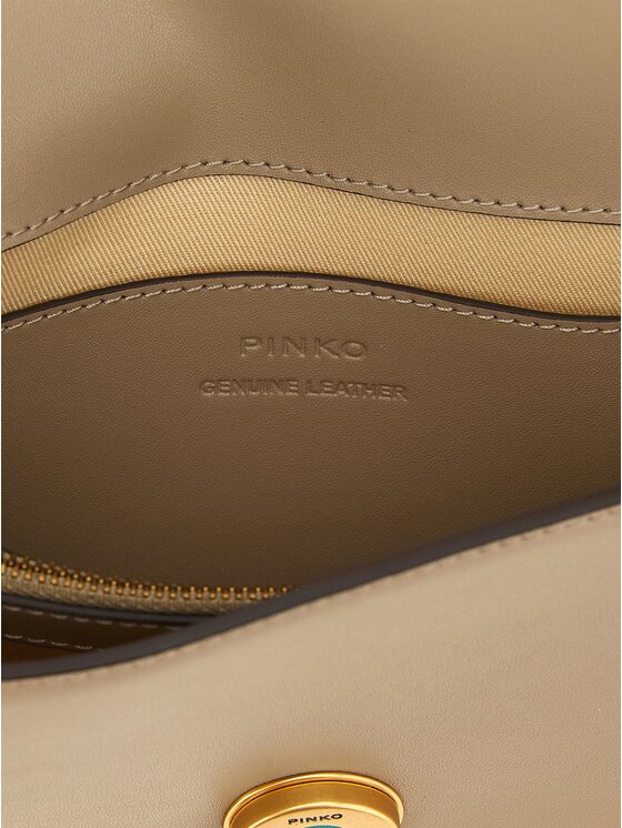 PINKO PINKO Torebka Gray Calfskin Crossbody Beżowy