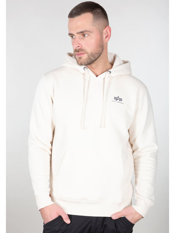 Alpha Industries Alpha Industries Bluza Basic Small Logo Hoodie Beżowy Regular Fit