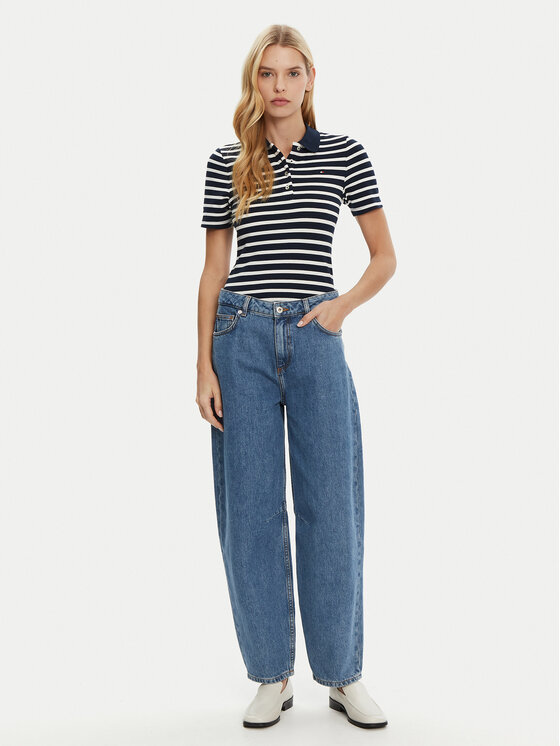 Tommy Hilfiger Tommy Hilfiger Pólóing 1985 WW0WW43225 Sötétkék Slim Fit