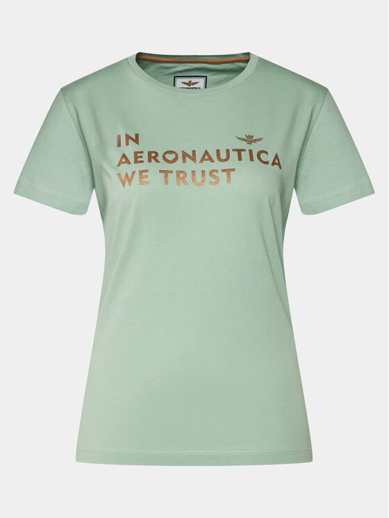 Aeronautica Militare Aeronautica Militare Marškinėliai 241TS2233DJ510 Žalia Regular Fit