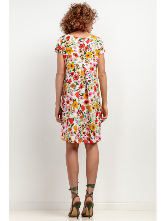Tessita Tessita Sukienka letnia SUKIENKA_T409_3_S Kolorowy Relaxed Fit