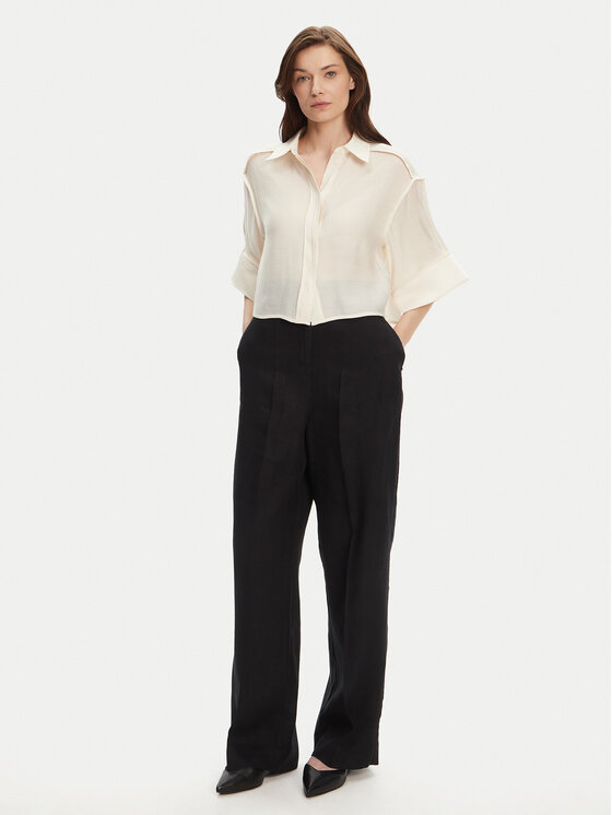 Tommy Hilfiger Tommy Hilfiger Spodnie materiałowe WW0WW46823 Czarny Straight Fit