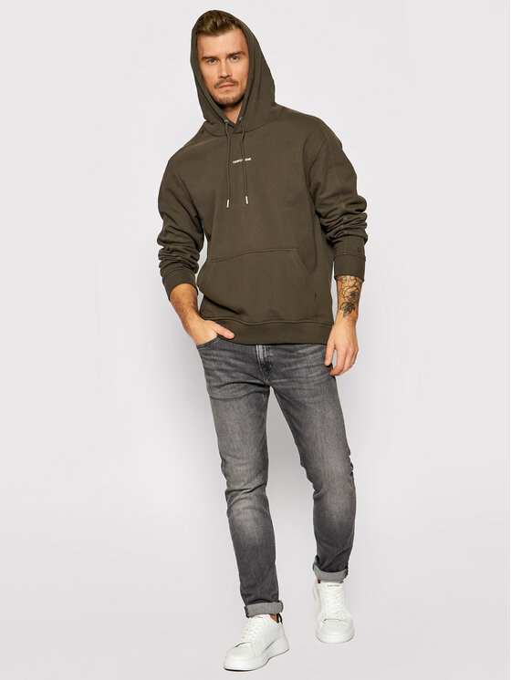 Calvin Klein Jeans Felpa J30J317388 Verde Relaxed Fit • Modivo.it