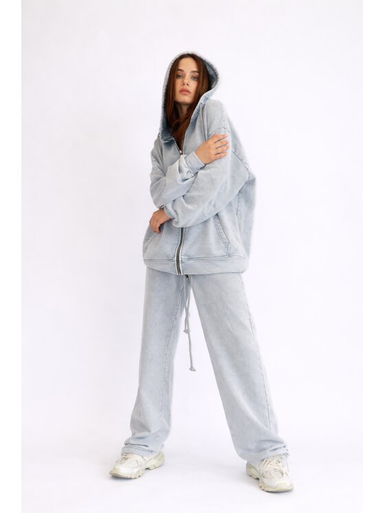 MissDenim MissDenim Dres Double Belt Tracksuit Set Szary Oversize