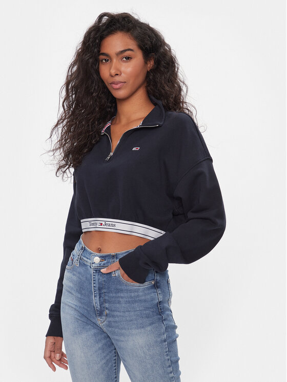 Tommy Jeans Mikina DW0DW16129 Tmavomodrá Regular Fit