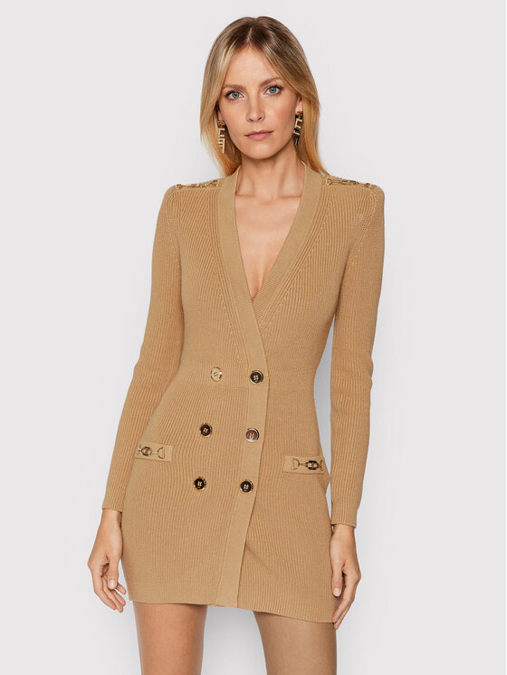 Vestito di maglia AM-41S-16E2-V450 Marrone Slim