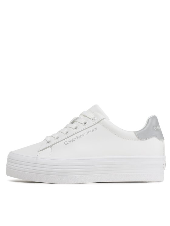 Calvin Klein Jeans Calvin Klein Jeans Snīkeri Vulc Flatform Laceup Ny Refl Wn YW0YW01220 Balts