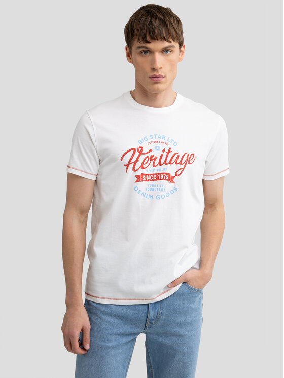 BIG STAR BIG STAR T-Shirt JAMAN Biały Basic Fit