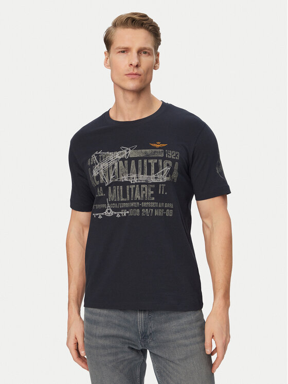 Aeronautica Militare Aeronautica Militare Tricou 261TS2535UJ00641 Bleumarin Regular Fit