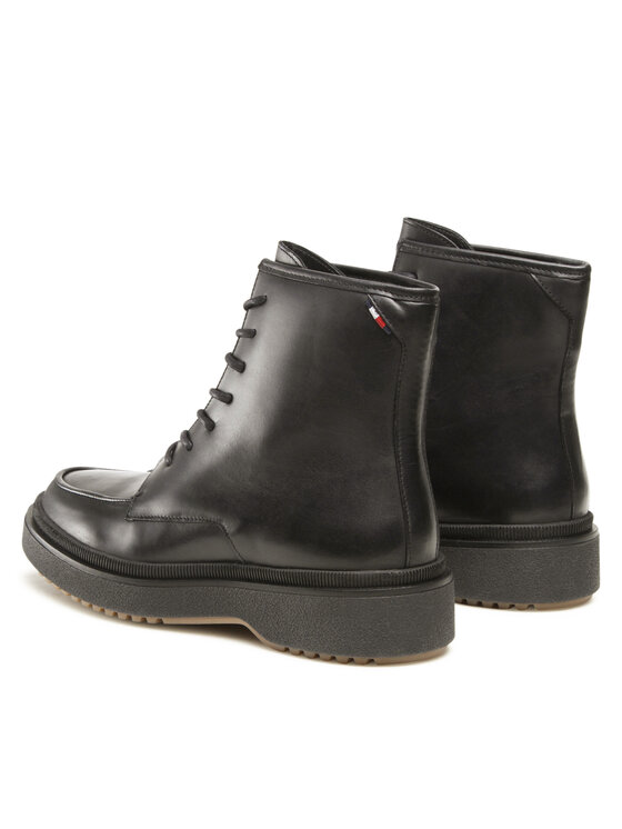 Tommy Hilfiger Tommy Hilfiger Μπότες Premium Cleated Lth Boot FM0FM04194 Μαύρο