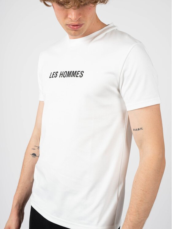 Les Hommes Les Hommes T-Shirt LF224302-0700-1009 | Grafic Print Λευκό Regular Fit