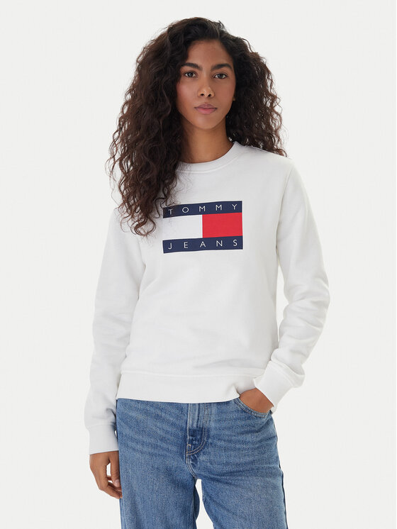 Tommy Jeans Tommy Jeans Mikina Flag DW0DW22564 Écru Regular Fit