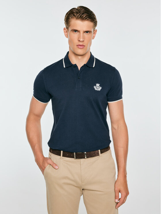 BIG STAR BIG STAR Polo SELLER Granatowy Basic Fit