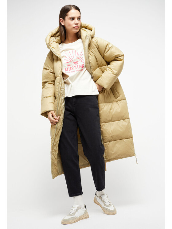 Mustang Mustang Kurtka damska HEIDI PUFFER COAT Beżowy Regular Fit
