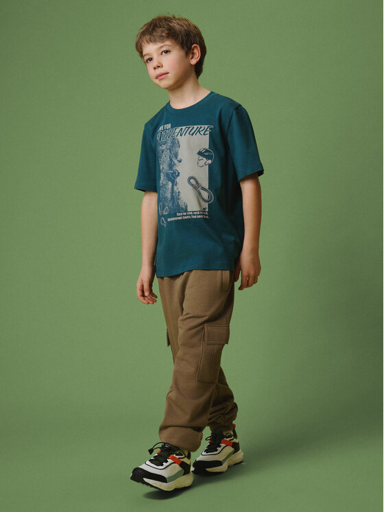 4F 4F T-Shirt ENJOY THE OUTDOORS Turkusowy Regular Fit