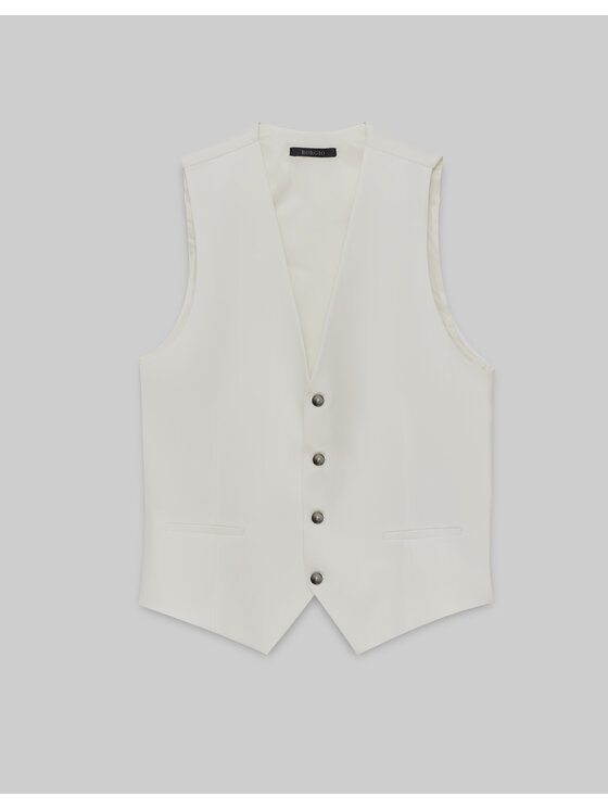 Borgio Borgio Kamizelka lido_01_b Biały Slim Fit