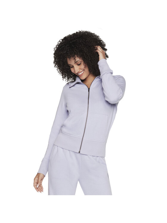 Skechers Skechers Bluza Skechers The Hoodless Hoodie Diamond Jacket Fioletowy Regular Fit