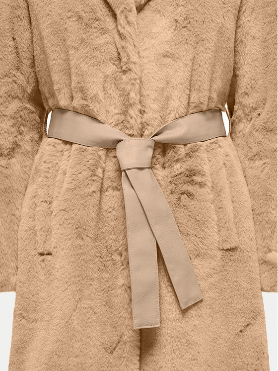ONLY ONLY Pelzmantel Vida 15322103 Beige Regular Fit