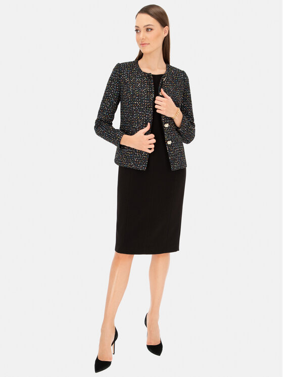 Potis & Verso Potis & Verso Sukienka elegancka Samira Czarny Slim Fit