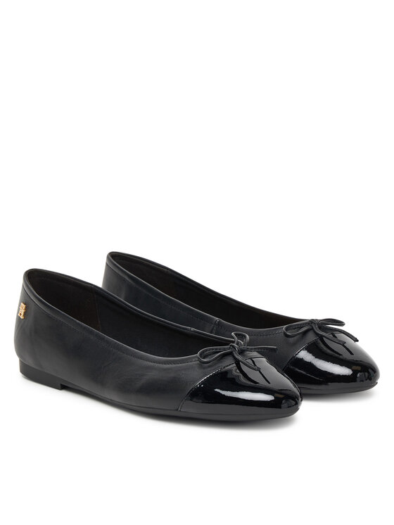 Tommy Hilfiger Tommy Hilfiger Baleríny Patent Toe-Cap FW0FW08830 Čierna