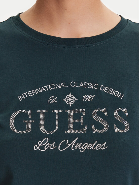 Guess Guess T-krekls V5YI13 J1314 Zaļš Regular Fit