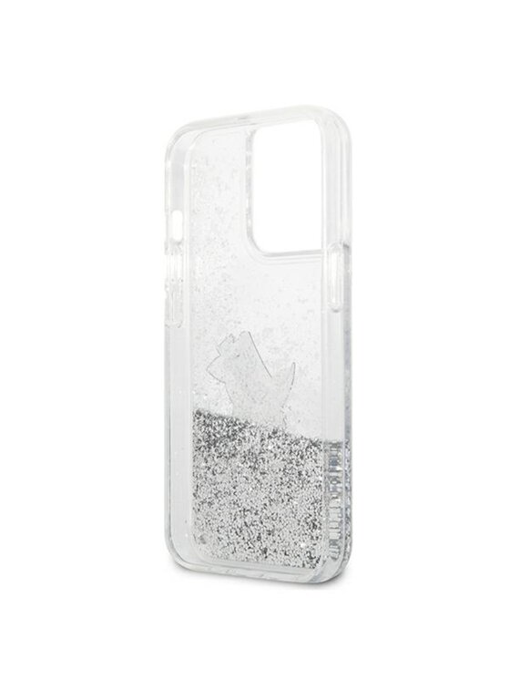 KARL LAGERFELD KARL LAGERFELD Etui na telefon Liquid Glitter Choupette Fun Srebrny