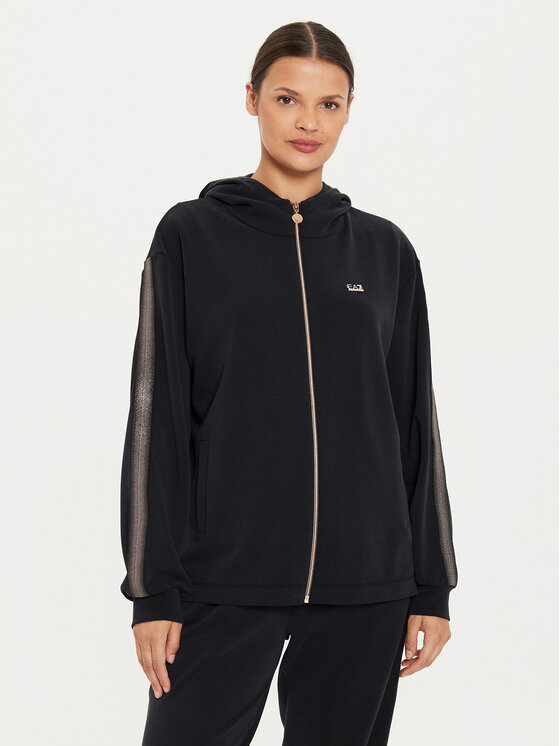 EA7 Emporio Armani Mikina 6DTM25 TJZBZ 1200 Čierna Relaxed Fit