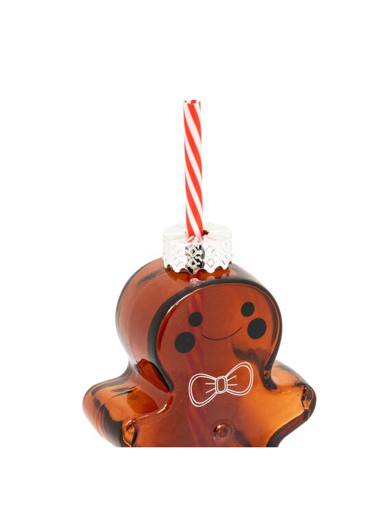 MIAhome MIAhome Kubek szklany Gingerbread, ze słomką, 280 ml Brązowy