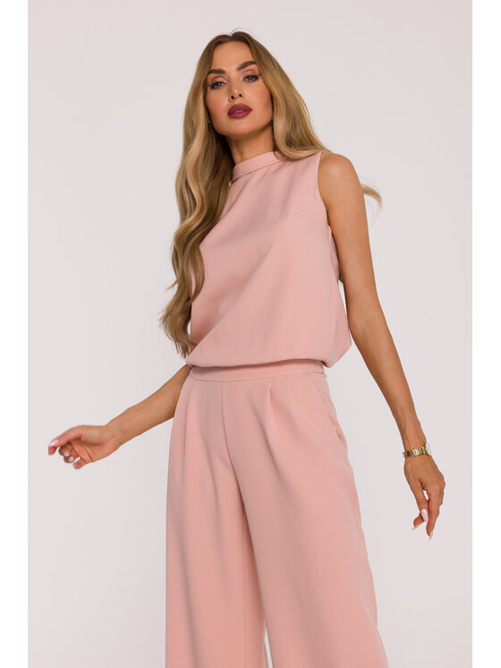Made of Emotion Made of Emotion Kombinezon M382 Różowy Wide Leg