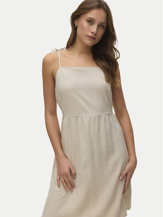 Vero Moda Vero Moda Φόρεμα καλοκαιρινό Mymilo 10340527 Μπεζ Regular Fit
