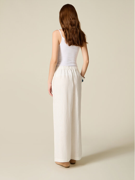 Oltre Oltre Pantaloni di tessuto P060J102596N0S1 Bianco Regular Fit