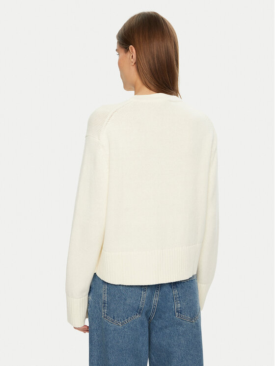 Calvin Klein Jeans Calvin Klein Jeans Pullover Logo Embro J20J225073 Écru Regular Fit