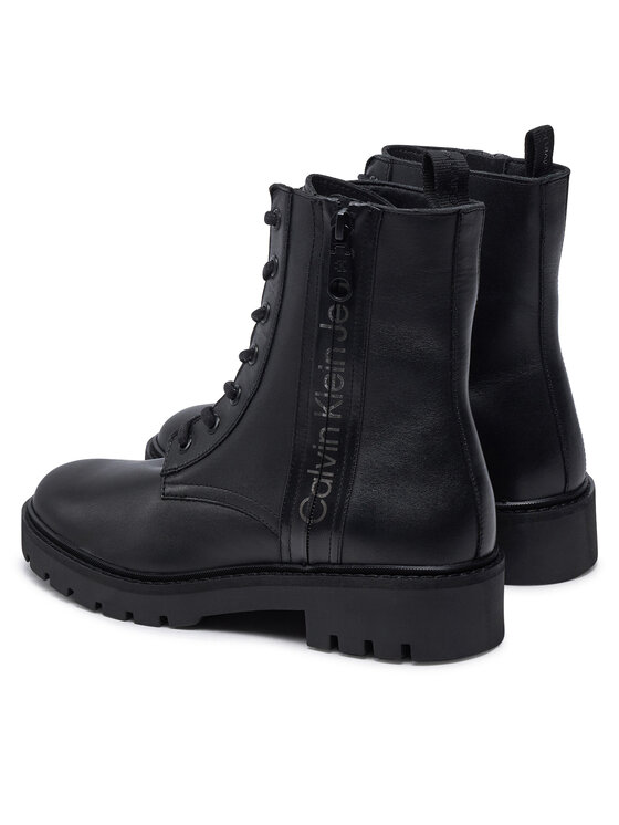 Calvin Klein Jeans Calvin Klein Jeans Čizme Combat Mid Laceup Zip Wn YW0YW01035 Crna